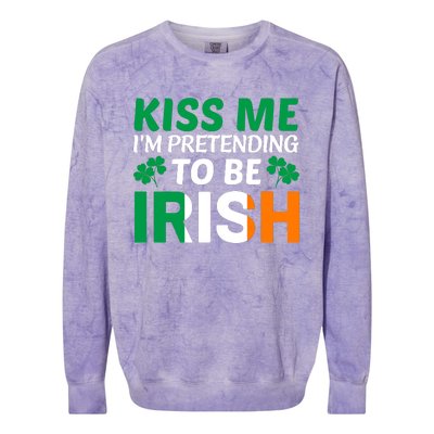 Kiss Me Im Pretending To Be Irish Colorblast Crewneck Sweatshirt