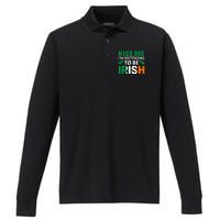 Kiss Me Im Pretending To Be Irish Performance Long Sleeve Polo