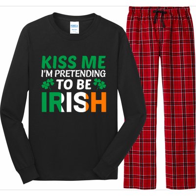 Kiss Me Im Pretending To Be Irish Long Sleeve Pajama Set