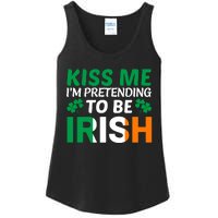 Kiss Me Im Pretending To Be Irish Ladies Essential Tank