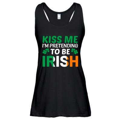 Kiss Me Im Pretending To Be Irish Ladies Essential Flowy Tank