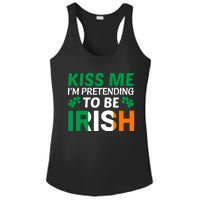 Kiss Me Im Pretending To Be Irish Ladies PosiCharge Competitor Racerback Tank