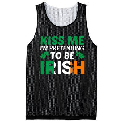 Kiss Me Im Pretending To Be Irish Mesh Reversible Basketball Jersey Tank