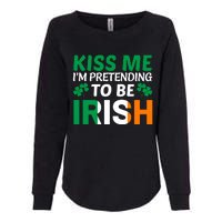 Kiss Me Im Pretending To Be Irish Womens California Wash Sweatshirt