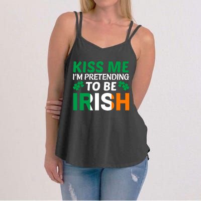 Kiss Me Im Pretending To Be Irish Women's Strappy Tank