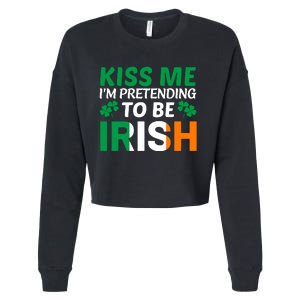 Kiss Me Im Pretending To Be Irish Cropped Pullover Crew