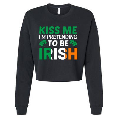 Kiss Me Im Pretending To Be Irish Cropped Pullover Crew