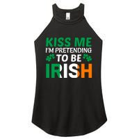 Kiss Me Im Pretending To Be Irish Women's Perfect Tri Rocker Tank