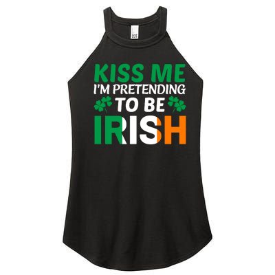 Kiss Me Im Pretending To Be Irish Women's Perfect Tri Rocker Tank