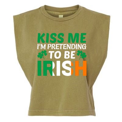 Kiss Me Im Pretending To Be Irish Garment-Dyed Women's Muscle Tee