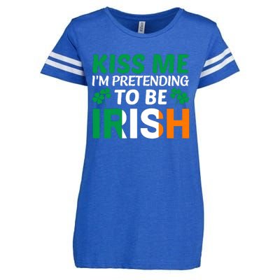 Kiss Me Im Pretending To Be Irish Enza Ladies Jersey Football T-Shirt