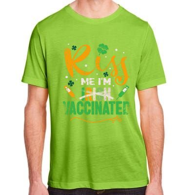 Kiss Me I Am Irish Vaccinated Gift Funny St Patrick Day 2021 Cute Gift Adult ChromaSoft Performance T-Shirt