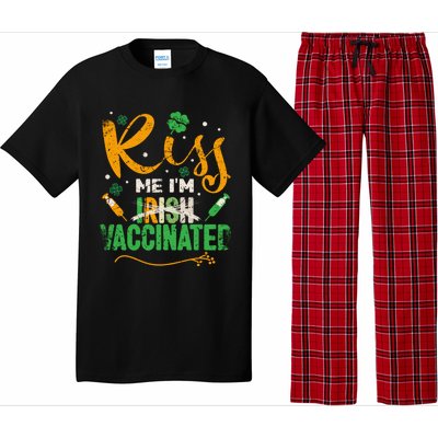 Kiss Me I Am Irish Vaccinated Gift Funny St Patrick Day 2021 Cute Gift Pajama Set