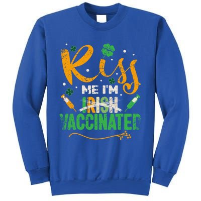 Kiss Me I Am Irish Vaccinated Gift Funny St Patrick Day 2021 Cute Gift Sweatshirt