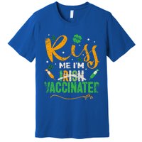 Kiss Me I Am Irish Vaccinated Gift Funny St Patrick Day 2021 Cute Gift Premium T-Shirt