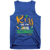 Kiss Me I Am Irish Vaccinated Gift Funny St Patrick Day 2021 Cute Gift Tank Top