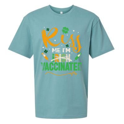 Kiss Me I Am Irish Vaccinated Gift Funny St Patrick Day 2021 Cute Gift Sueded Cloud Jersey T-Shirt