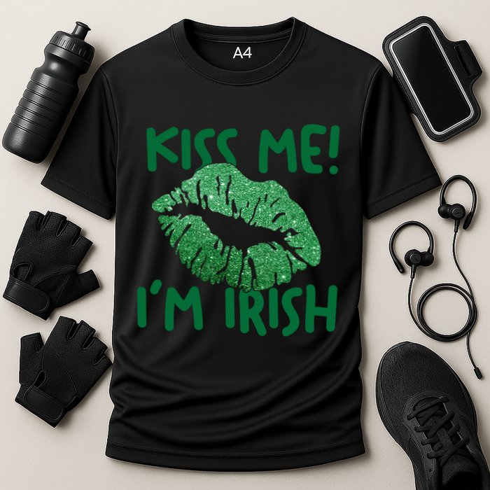 Kiss Me Im Irish St Patricks Day Cooling Performance Crew T-Shirt
