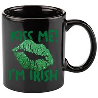 Kiss Me Im Irish St Patricks Day 11oz C Handle Ceramic Mug