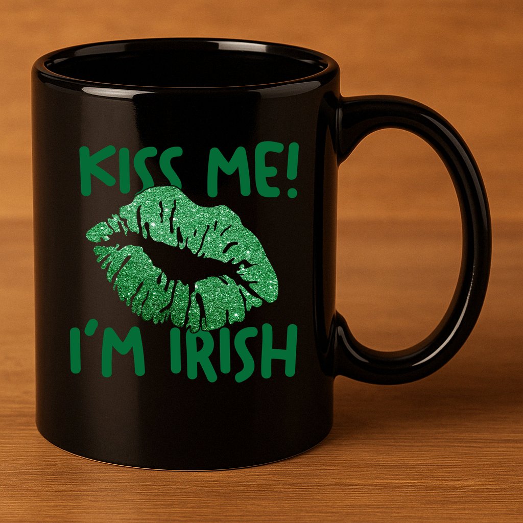 Kiss Me Im Irish St Patricks Day 11oz C Handle Ceramic Mug