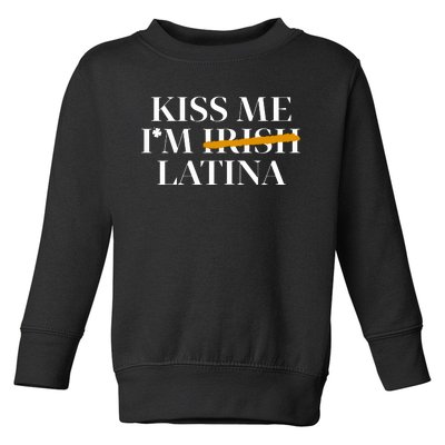 Kiss Me Im Irish Latina Hispanic St Patricks Day Funny Toddler Sweatshirt