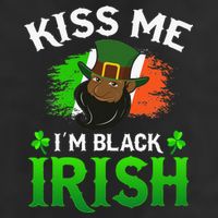 Kissing Me I'm Black Irish Ireland Flag St Patricks Day 7 Panel Mesh Trucker Snapback Hat