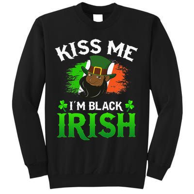 Kissing Me I'm Black Irish Ireland Flag St Patricks Day Sweatshirt