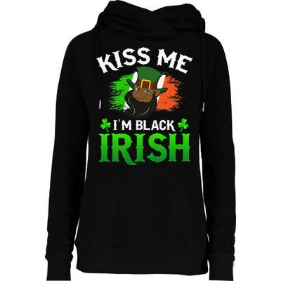 Kissing Me I'm Black Irish Ireland Flag St Patricks Day Womens Funnel Neck Pullover Hood