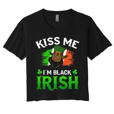 Kissing Me I'm Black Irish Ireland Flag St Patricks Day Crop Top
