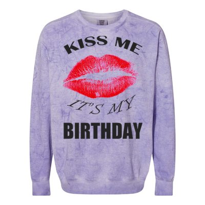 Kiss Me It's My Birthday Colorblast Crewneck Sweatshirt