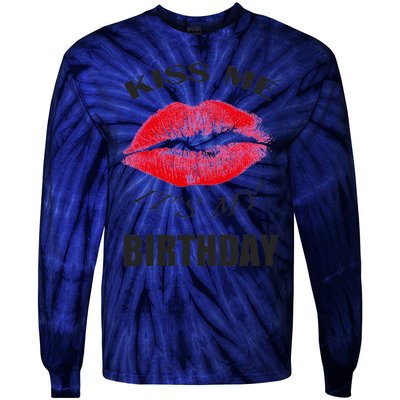 Kiss Me It's My Birthday Tie-Dye Long Sleeve Shirt