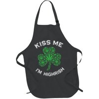 Kiss Me I'm Highrish Clover Marijuana Funny Irish St Patrick Day Apron