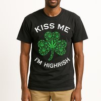 Kiss Me I'm Highrish Clover Marijuana Funny Irish St Patrick Day Tall T-Shirt