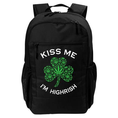 Kiss Me I'm Highrish Clover Marijuana Funny Irish St Patrick Day Backpack