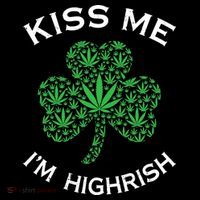 Kiss Me I'm Highrish Clover Marijuana Funny Irish St Patrick Day Sustainable Bucket Hat