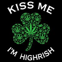 Kiss Me I'm Highrish Clover Marijuana Funny Irish St Patrick Day 16 in Basic Backpack