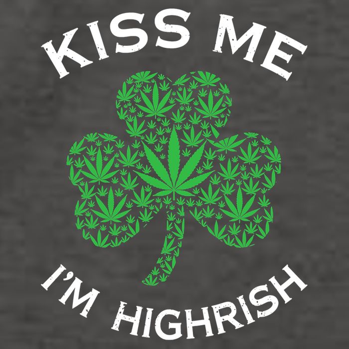 Kiss Me I'm Highrish Clover Marijuana Funny Irish St Patrick Day Vector Backpack