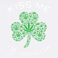 Kiss Me I'm Highrish Clover Marijuana Funny Irish St Patrick Day Garment-Dyed Sweatshirt