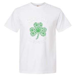 Kiss Me I'm Highrish Clover Marijuana Funny Irish St Patrick Day Garment-Dyed Heavyweight T-Shirt