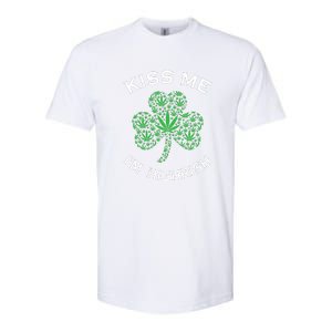 Kiss Me I'm Highrish Clover Marijuana Funny Irish St Patrick Day Softstyle CVC T-Shirt