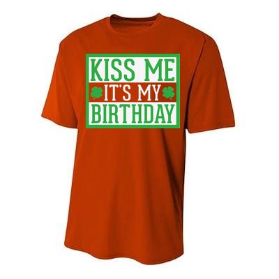 Kiss Me It's My Birthday Cute St. Patrick's Day Irish Funny Performance Sprint T-Shirt