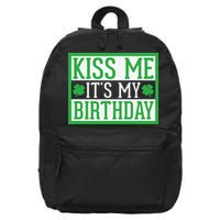 Kiss Me It's My Birthday Cute St. Patrick's Day Irish Funny 16 in Basic Backpack