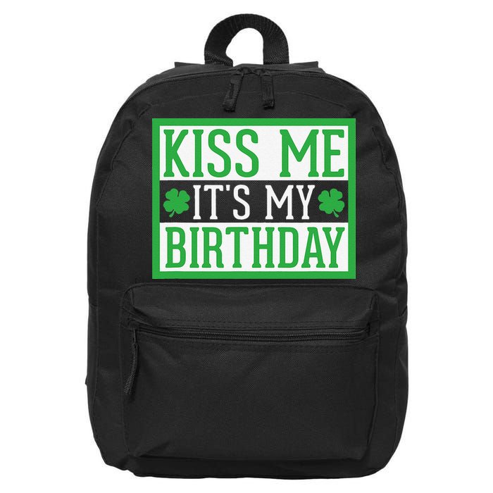 Kiss Me It's My Birthday Cute St. Patrick's Day Irish Funny 16 in Basic Backpack