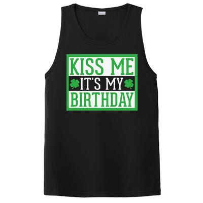 Kiss Me It's My Birthday Cute St. Patrick's Day Irish Funny PosiCharge Competitor Tank