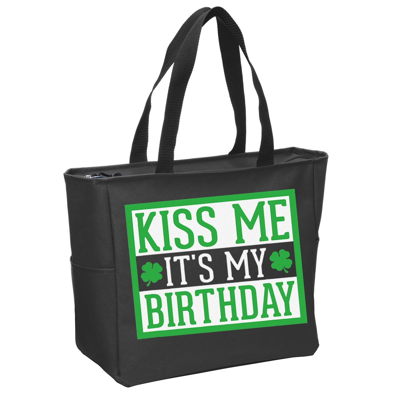 Kiss Me It's My Birthday Cute St. Patrick's Day Irish Funny Zip Tote Bag