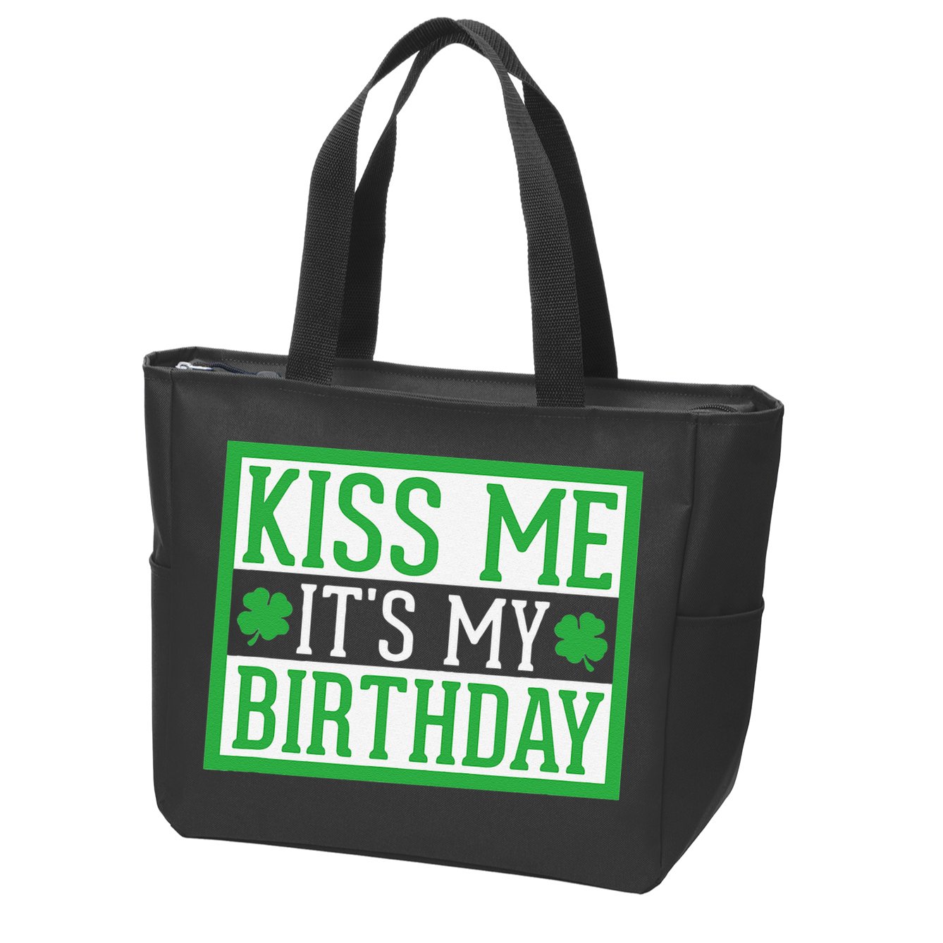 Kiss Me It's My Birthday Cute St. Patrick's Day Irish Funny Zip Tote Bag