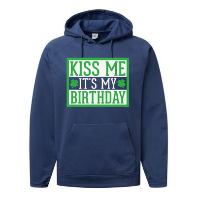 Kiss Me It's My Birthday Cute St. Patrick's Day Irish Funny Performance Fleece Hoodie