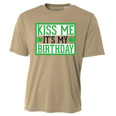 Kiss Me It's My Birthday Cute St. Patrick's Day Irish Funny Cooling Performance Crew T-Shirt