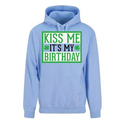 Kiss Me It's My Birthday Cute St. Patrick's Day Irish Funny Unisex Surf Hoodie