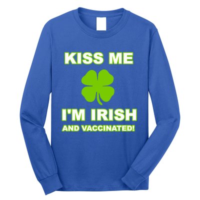 Kiss Me I'm Irish And Vaccinated St Patrick's Day Saint Gift Long Sleeve Shirt